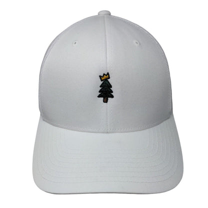 Christmas Tree Snapback Mesh Back Trucker Hat White One Size Yupoong
