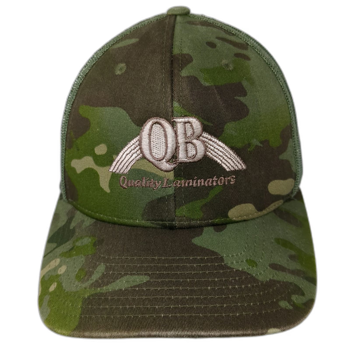 Yupoong Trucker Hat Green Camo One Size Mesh Snapback Quality Laminators