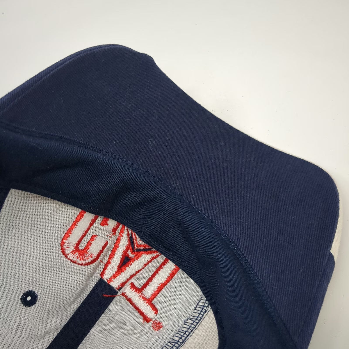 Caterpillar Baseball Cap Blue White Red One Size USA Flag Curved Brim Logo Hat