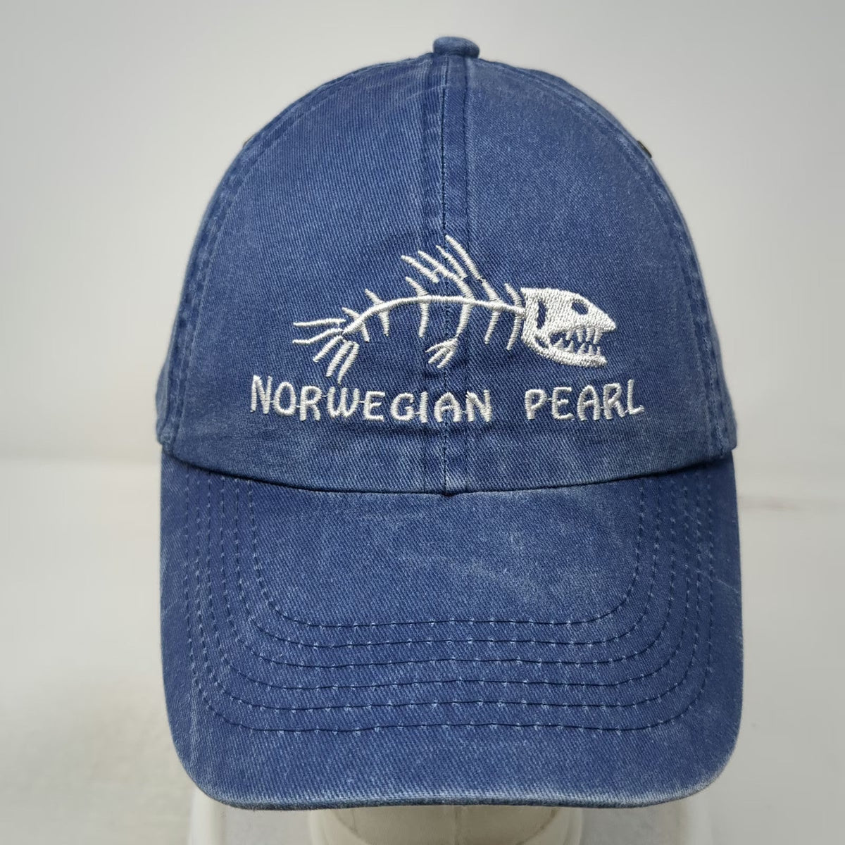 DMR Baseball Cap Blue One Size Fish Skeleton NCL Norwegian Pearl Cruise Ship Hat