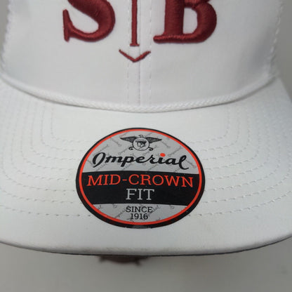 Imperial Men's Snapback Mesh Back Hat White OSFA Embroidered SB Christian Logo