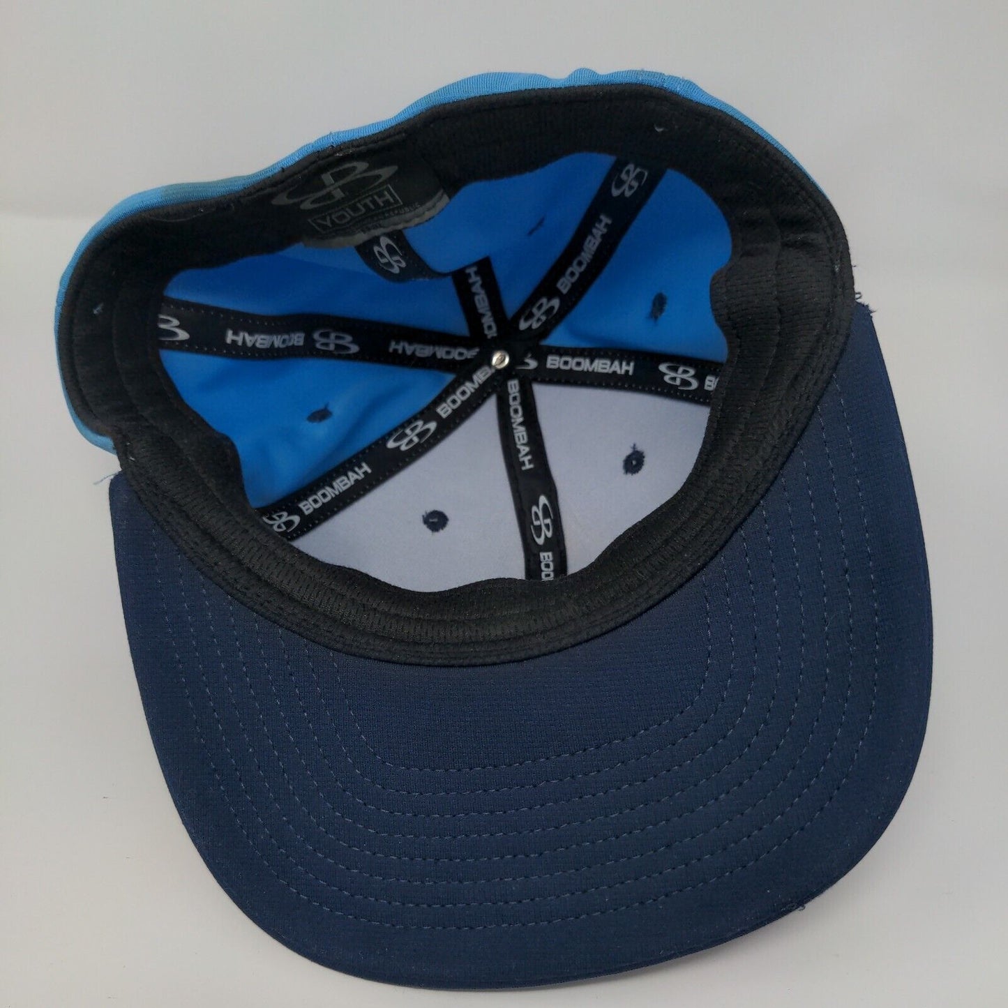 Letter L Youth Fitted Hat Blue One Size Adjustable Embroidered 6 Panel Boombah