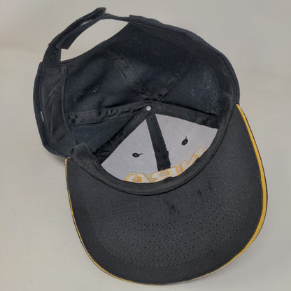 NRA Strapback Hat Black One Size Embroidered American Flag 6 Panel