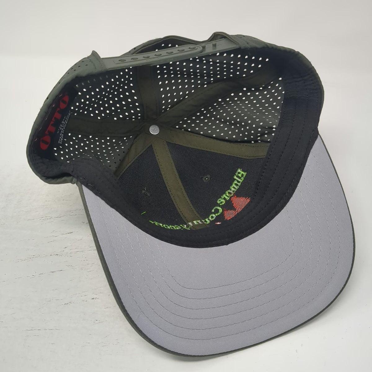 OTTO Trucker Hat Green One Size Perforated Snapback Elmore County Sportsmen