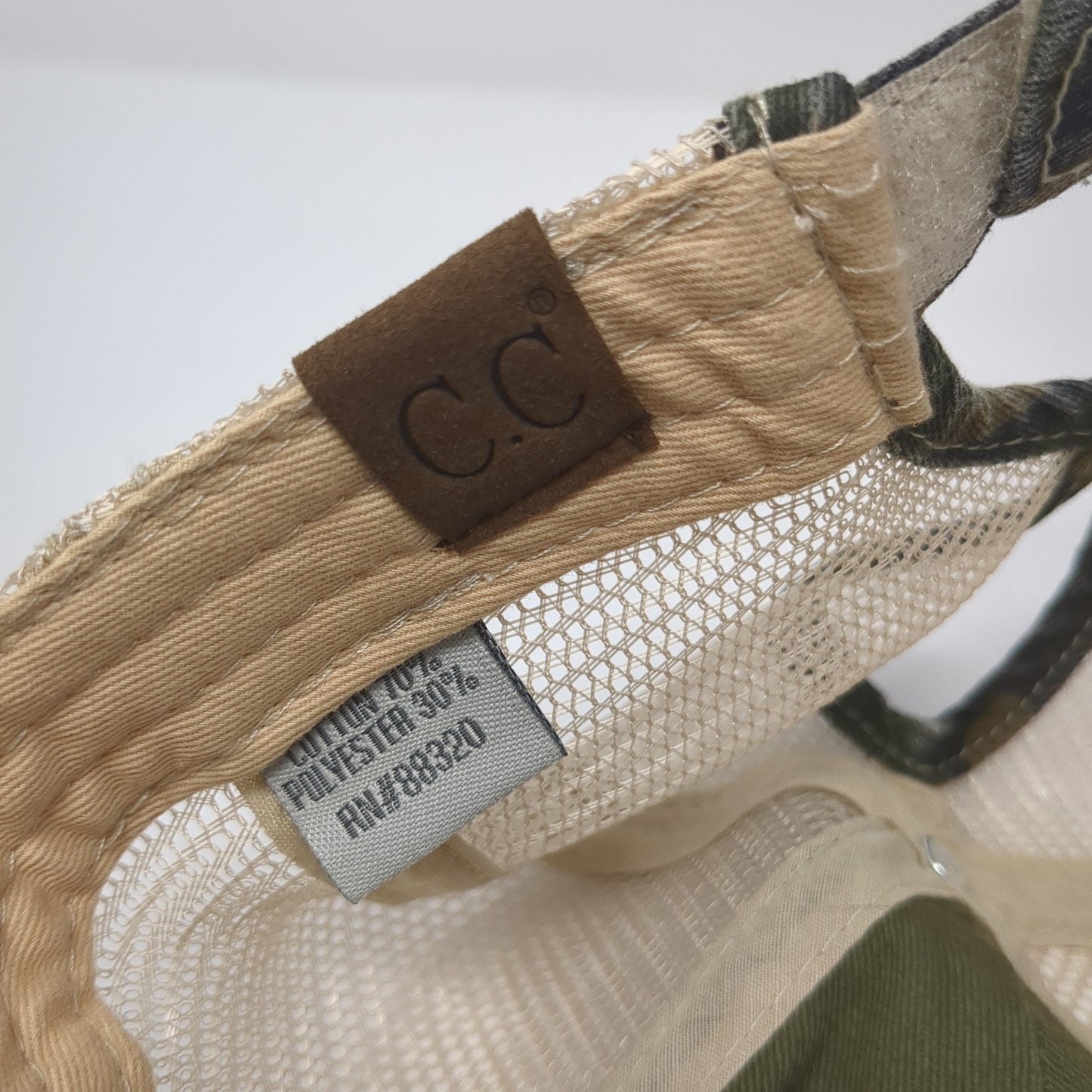 Unbranded Ponytail Trucker Hat Multicolor OS Camouflage Distressed Mesh Back