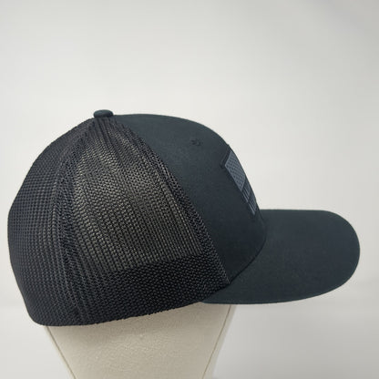 Pine Tree USA Flag Fitted Mesh Back Trucker Hat Black XL Columbia