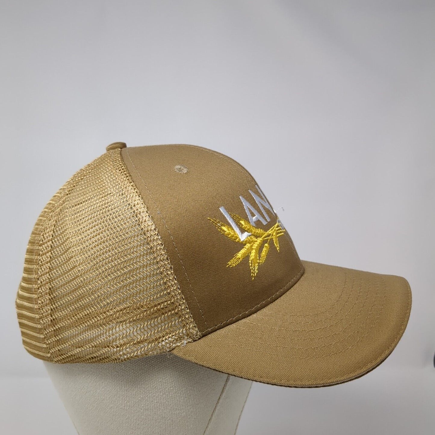 Lansing Trade Group Idaho Strapback Trucker Hat Tan OS Adjustable Mesh Back