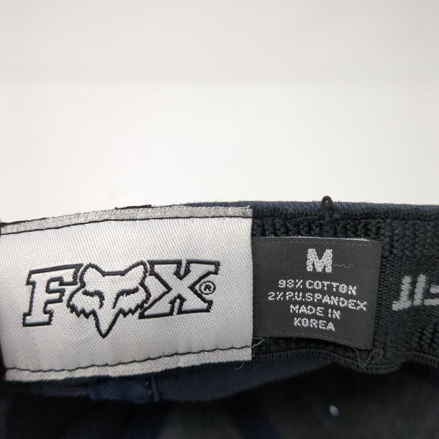 Fox Racing Inc Fitted Hat Blue Medium Flexfit Embroidered Vented Holes 6 Panel