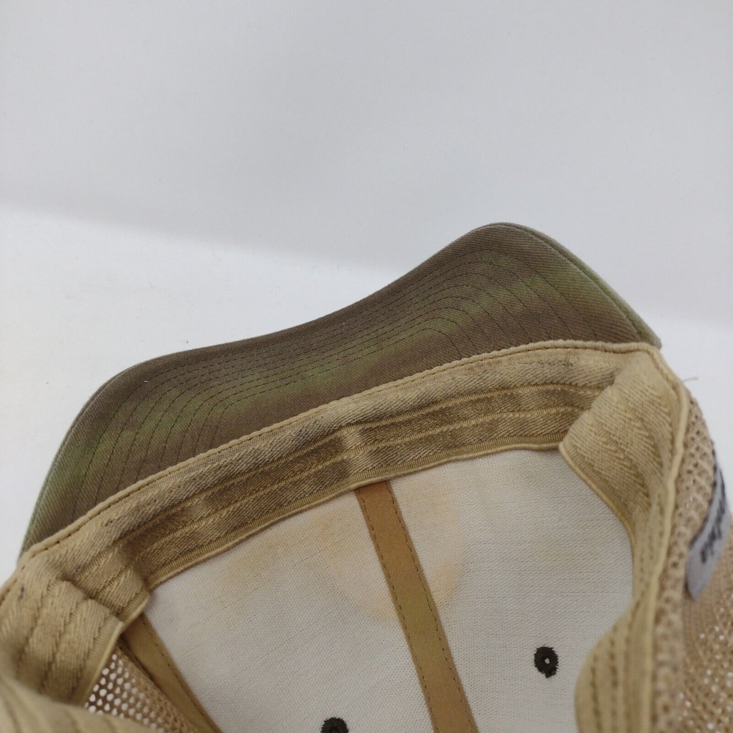 Columbia Global Outdoors Fitted Trucker Hat Tan One Size Patch Logo Mesh Back