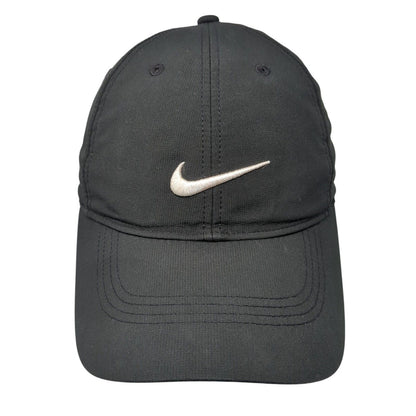 Nike Swoosh Strapback Hat Black One Size Embroidered Adjustable Solid