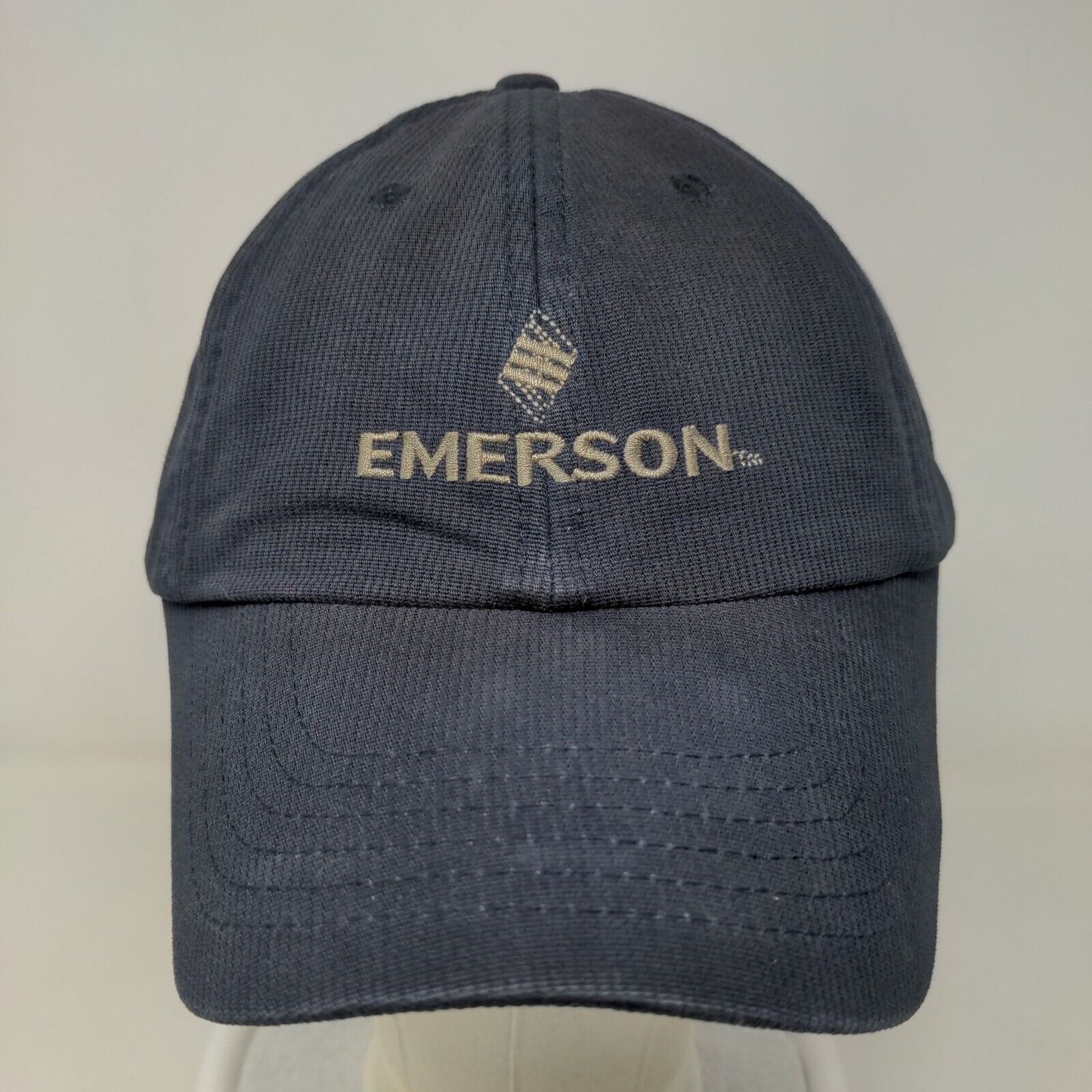 K-Products Emerson Men's Slideback Hat Blue Adjustable Embroidered Logo Cotton