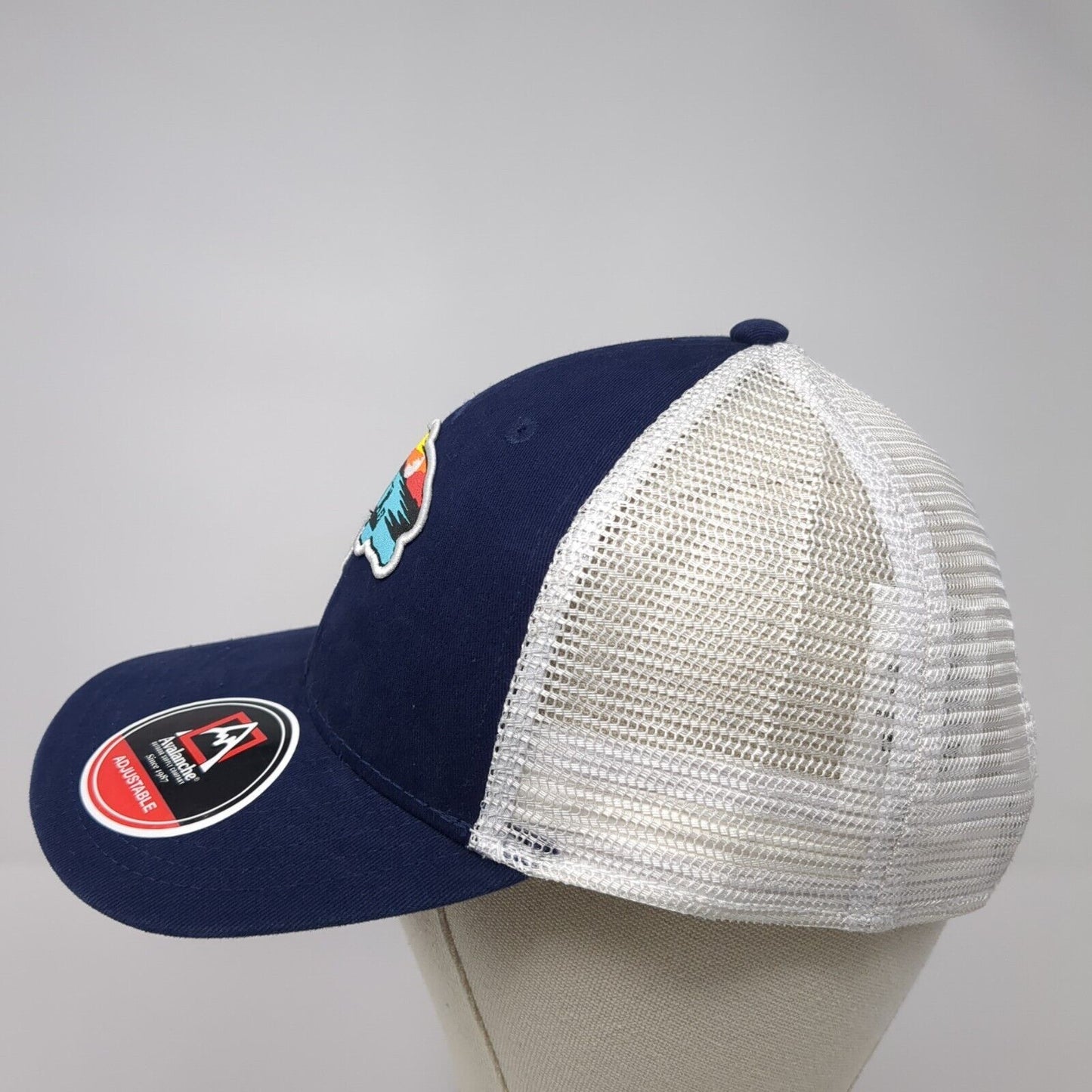 Avalanche Snapback Mesh Back Trucker Hat Blue One Size Adjustable
