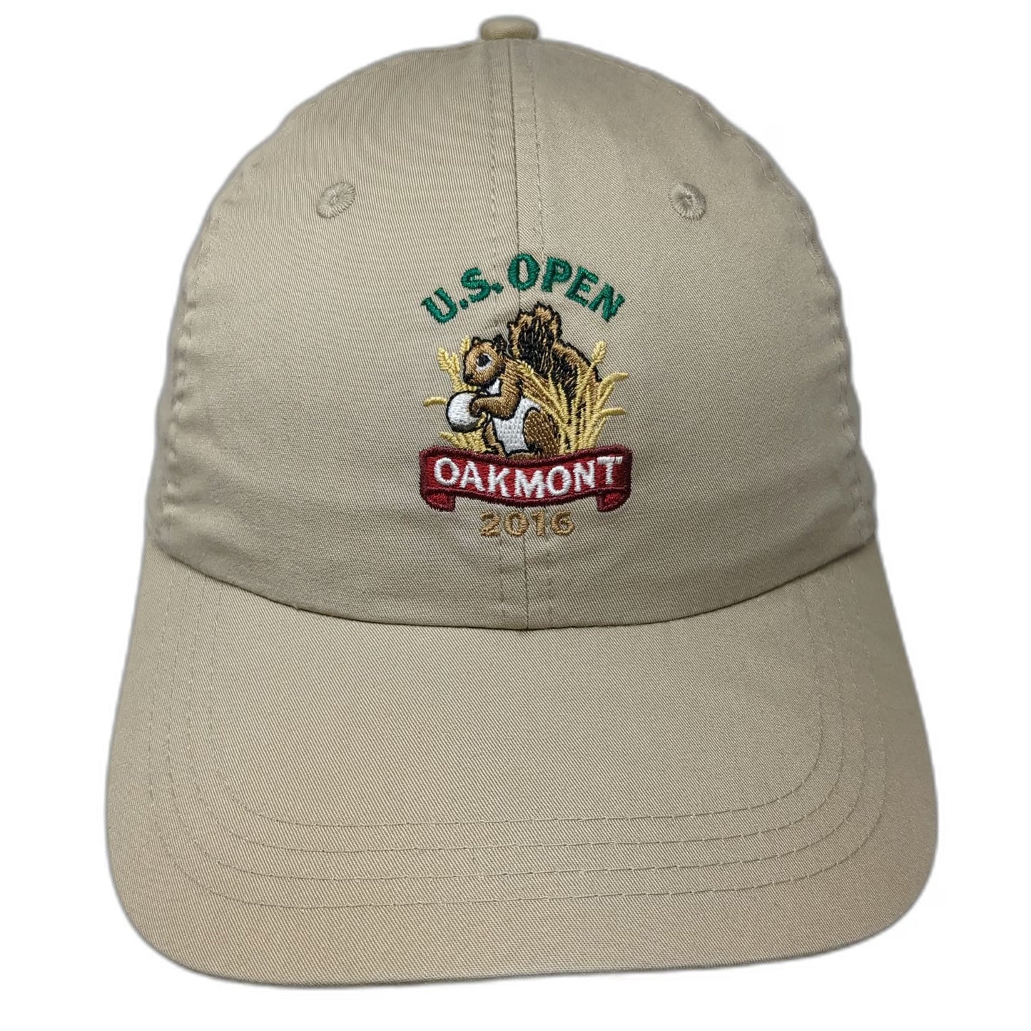 Ahead Baseball Cap Beige One Size 2016 US Open Oakmont Golf Squirrel Logo Hat