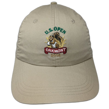 Ahead Baseball Cap Beige One Size 2016 US Open Oakmont Golf Squirrel Logo Hat