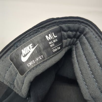 Nike Snapback Hat Black White Gray L Dri-FIT Swoosh 6 Panel Club Cap Athletic