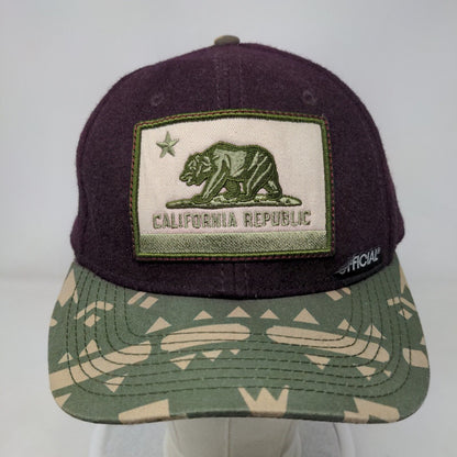 California Republic Official Snapback Hat Multicolor OSFA Embroidered 6 Panel