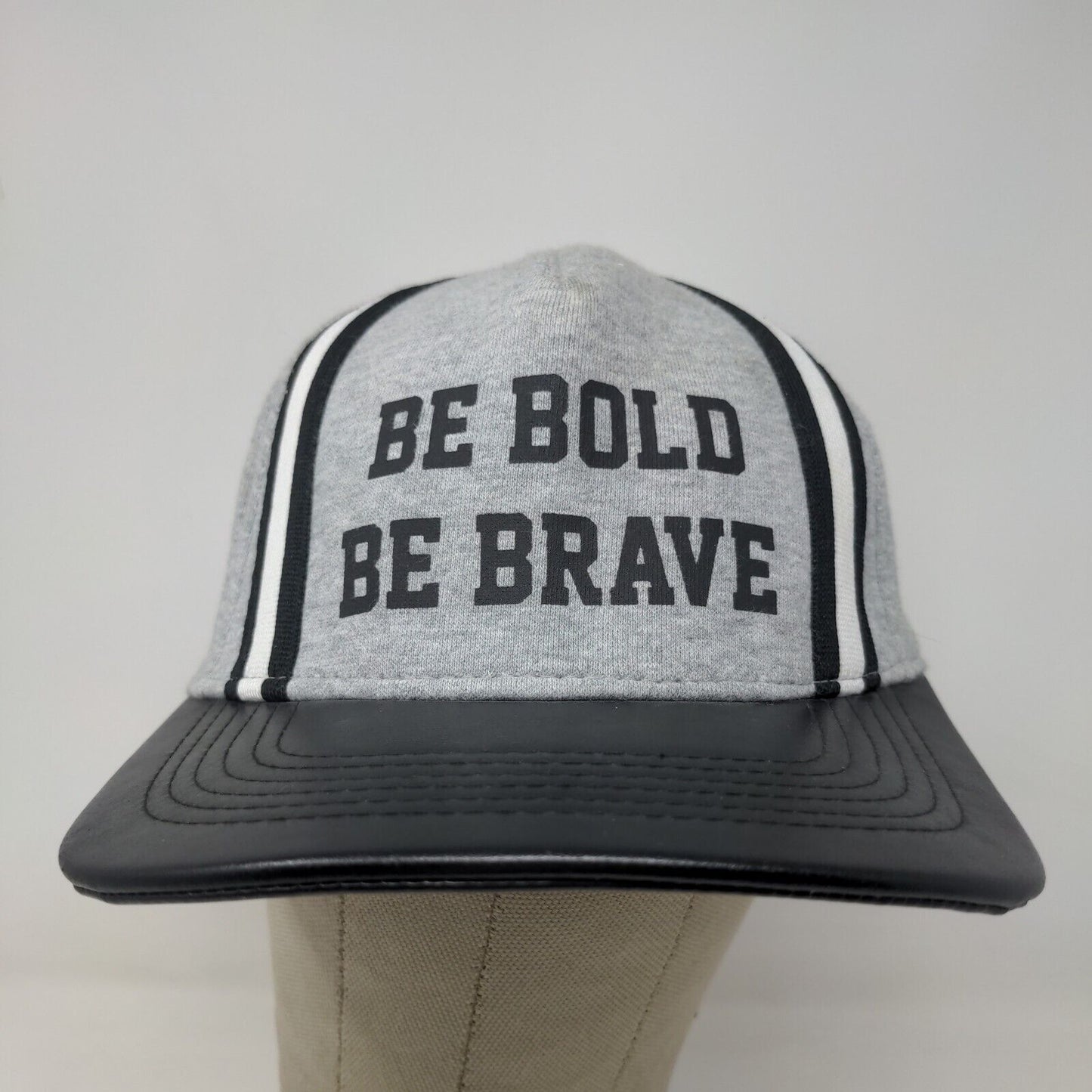 Unbranded Men's Snapbback Hat Gray Black Be Bold Be Brave Cotton Blend
