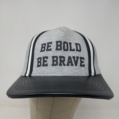 Unbranded Men's Snapbback Hat Gray Black Be Bold Be Brave Cotton Blend
