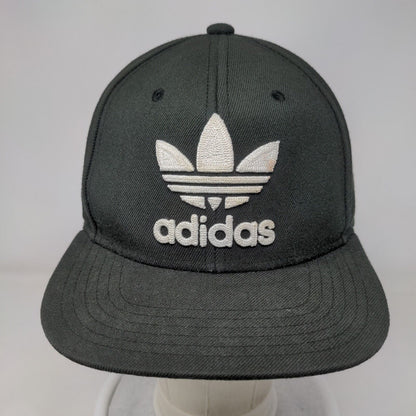 Adidas Trefoil Snapback Hat Black OSFM Embroidered 6 Panel Vent Holes