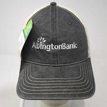 Cap America Trucker Hat Gray Beige One Size Abington Bank Logo Mesh Snapback