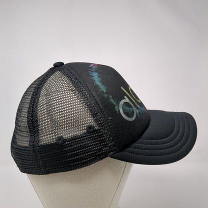 Aloha Hawaii Snapback Trucker Hat Black One Size Adjustable Mesh Back 6 Panel