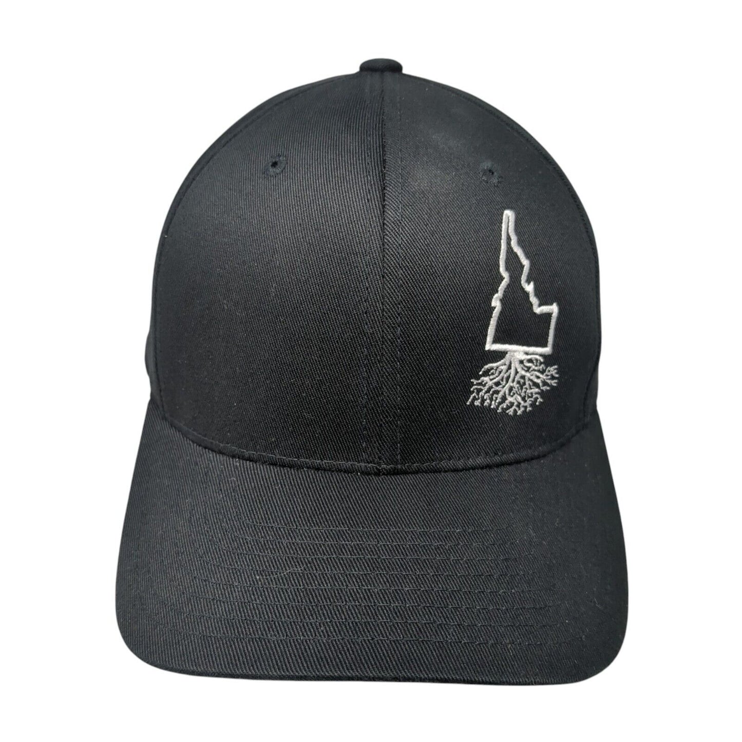 Idaho Roots Fitted Hat Black L/XL Embroidered Flexfit WYR Clothing