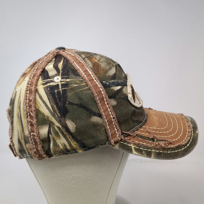 Duck Commander 5 Panel Green Camo One Size Distressed Strapback Hunting Hat