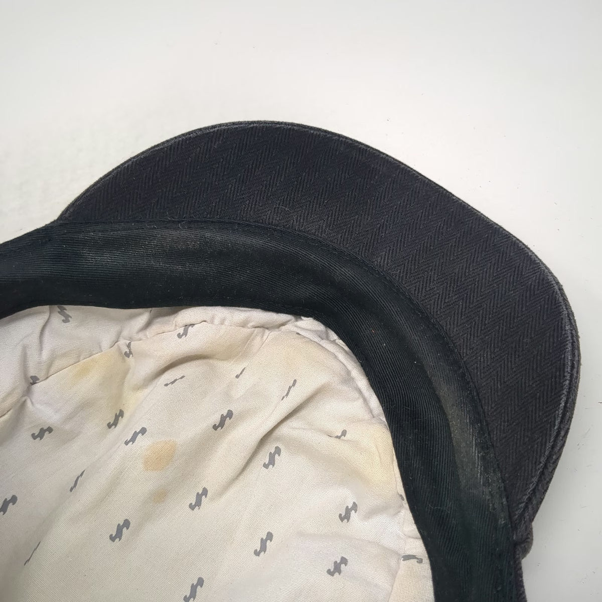 Billabong Army Cap Black One Size Herringbone Pattern Metal Logo Flat Top Hat