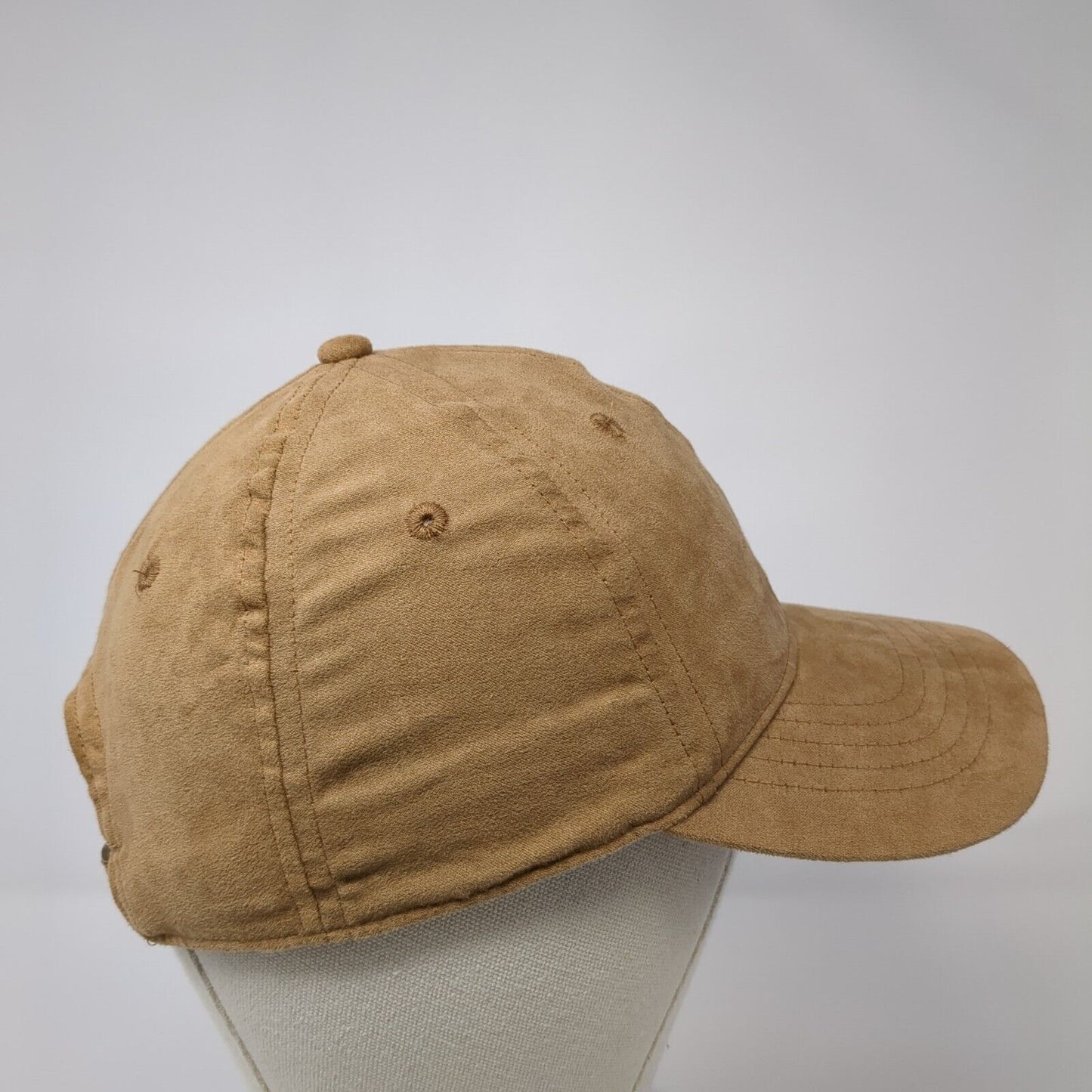 Unbranded Slideback Hat Brown One Size Solid 6 Panel Vent Holes Blank
