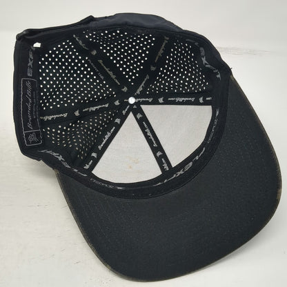 Branded Bills Baseball Cap Black Camo OSFM Hat Creek Patch Perforated Flexfit