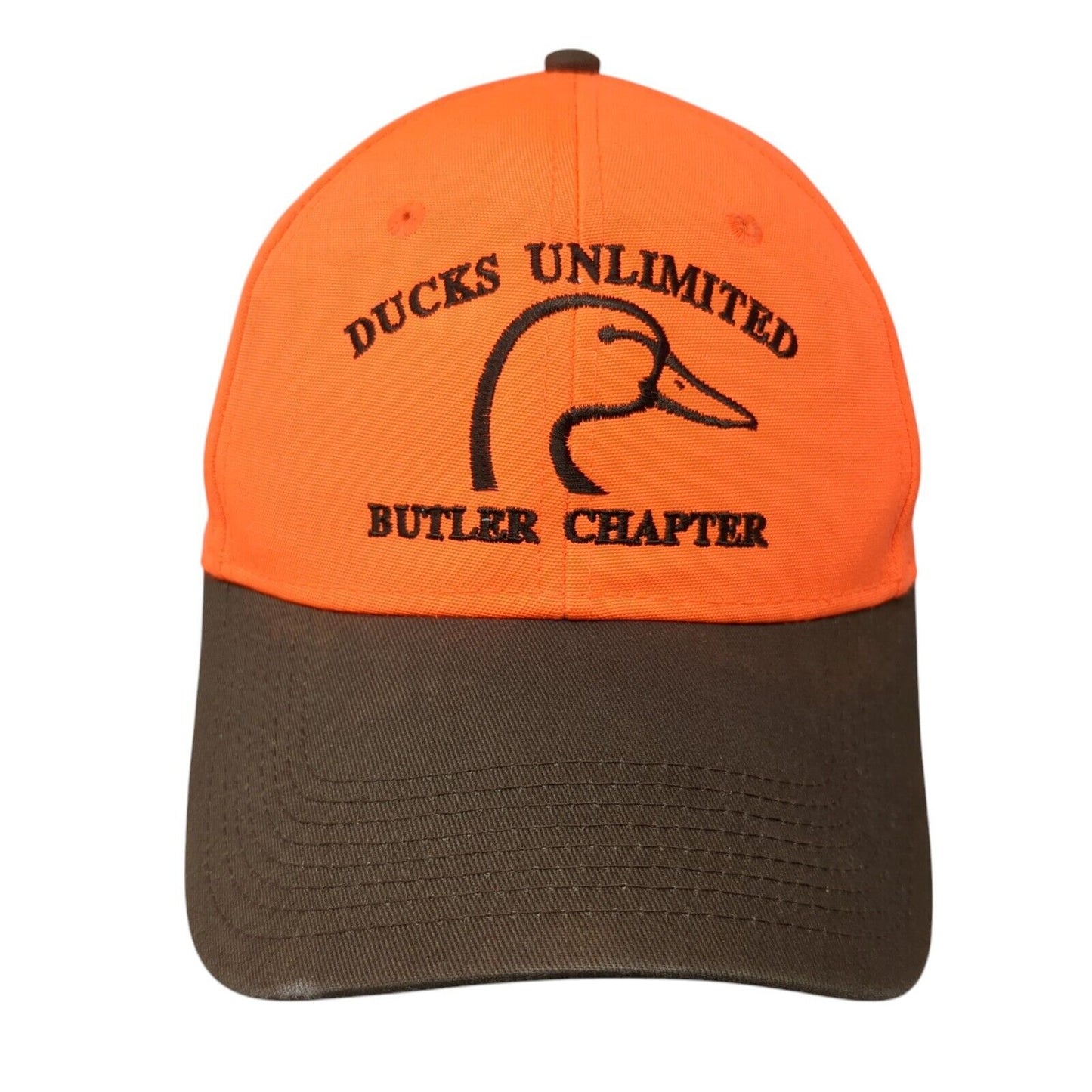 Ducks Unlimited Butler Chapter Strapback Hat Orange OS Adjustable Cap America