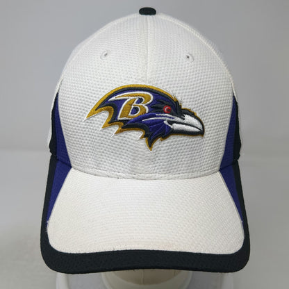 New Era Baltimore Ravens NFL White Cap L 39THIRTY Stretch Fit Curved Brim Hat