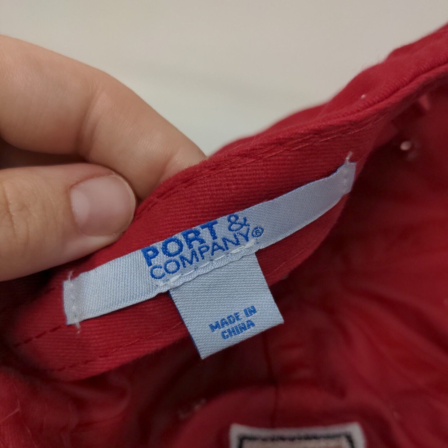 F Initial Slideback Hat Red One Size Adjustable Embroidered Port & Company