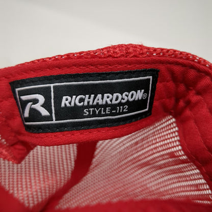 Richardson Trucker Hat Gray Red One Size Advanced Heating Cooling York Mesh Hat