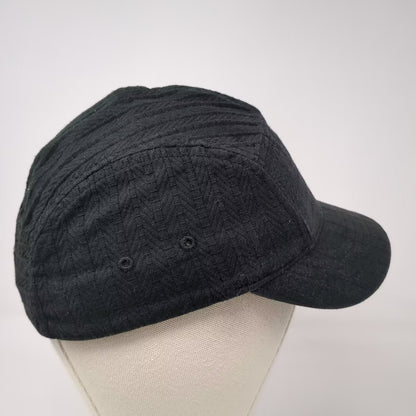Kangol 5 Panel Black Hat M Fitted Flexfit Embroidered Logo Textured Fabric