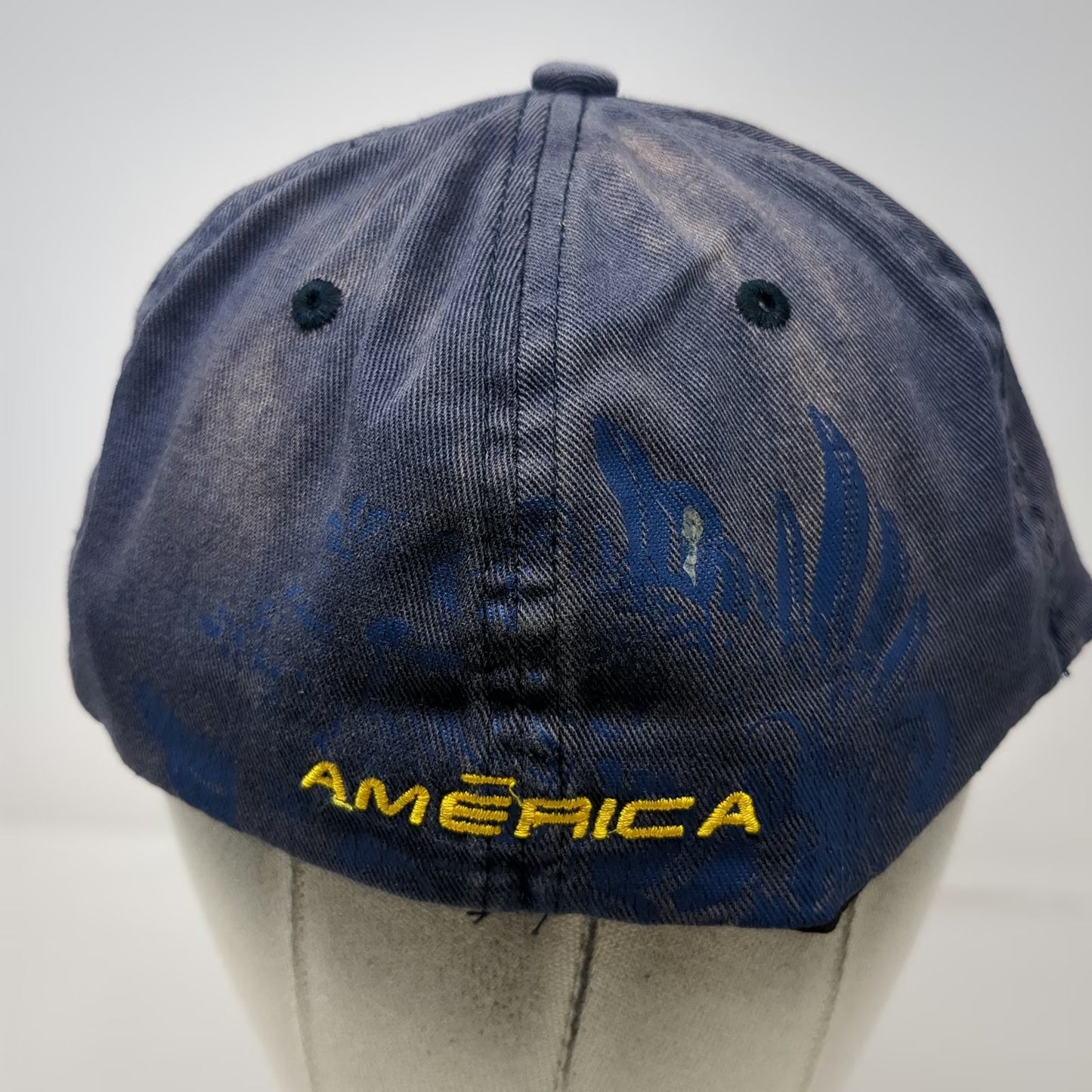 RX Club America Soccer Baseball Cap Blue Yellow M Fitted Stretch FMF Football