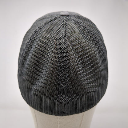 Pine Trees American Flag Fitted Trucker Hat Gray OS Mesh Back 6 Panel Columbia