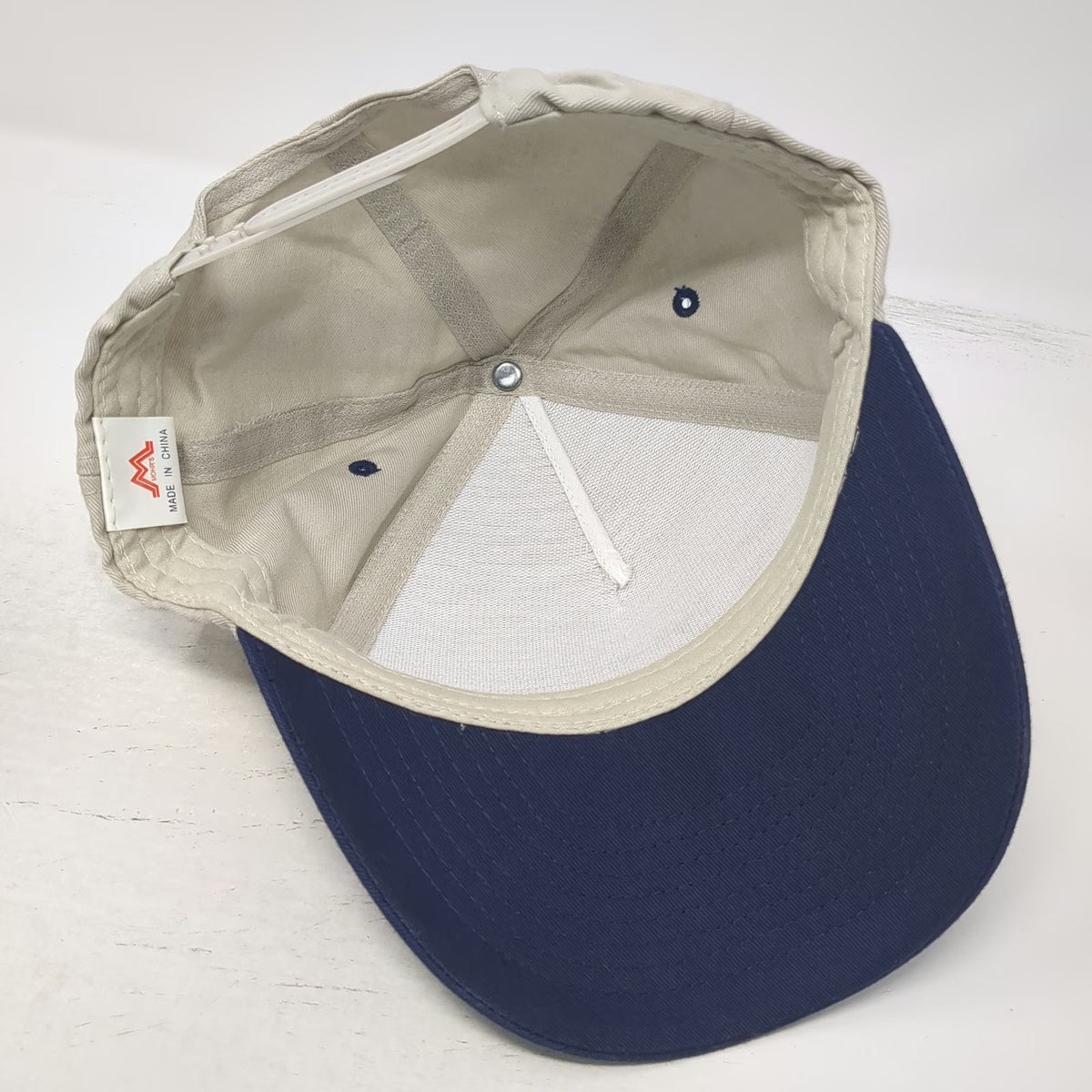 GAF 5 Panel Beige One Size Hat Snapback Weather Stopper Master Distributor Logo