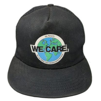 Safety-Kleen We Care Recycle Earth Trucker Hat Black One Size Snapback Made USA