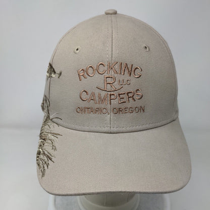 Rocking R Campers LLC Strapback Hat Tan One Size Dri-Duck Embroidered