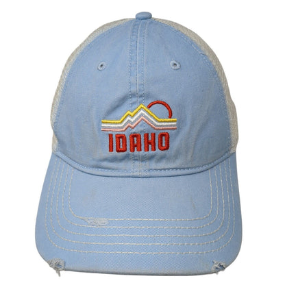 Idaho Slideback Hat Blue One Size Adjustable Distressed Mesh Back Home Free