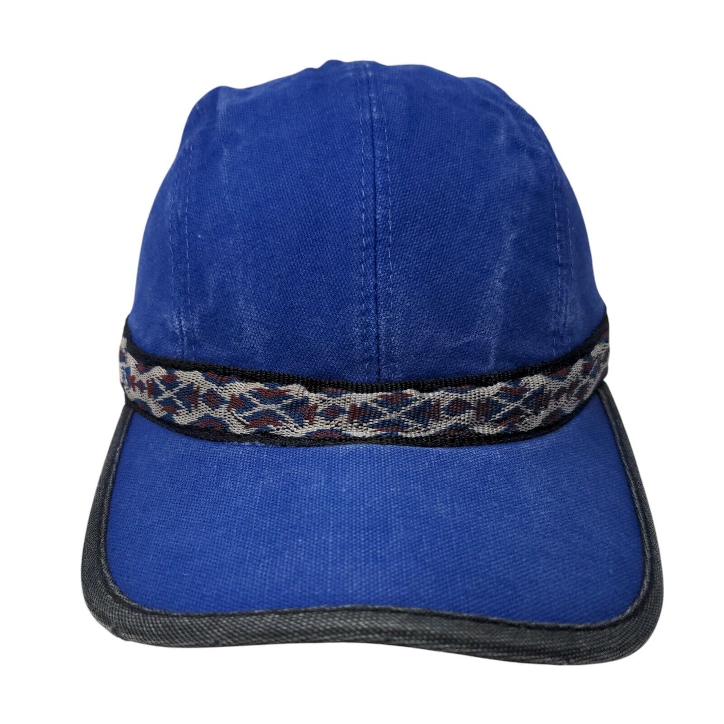 KAVU Slideback 5 Panel Cap Blue Small Aztec Adjustable Blank Cotton