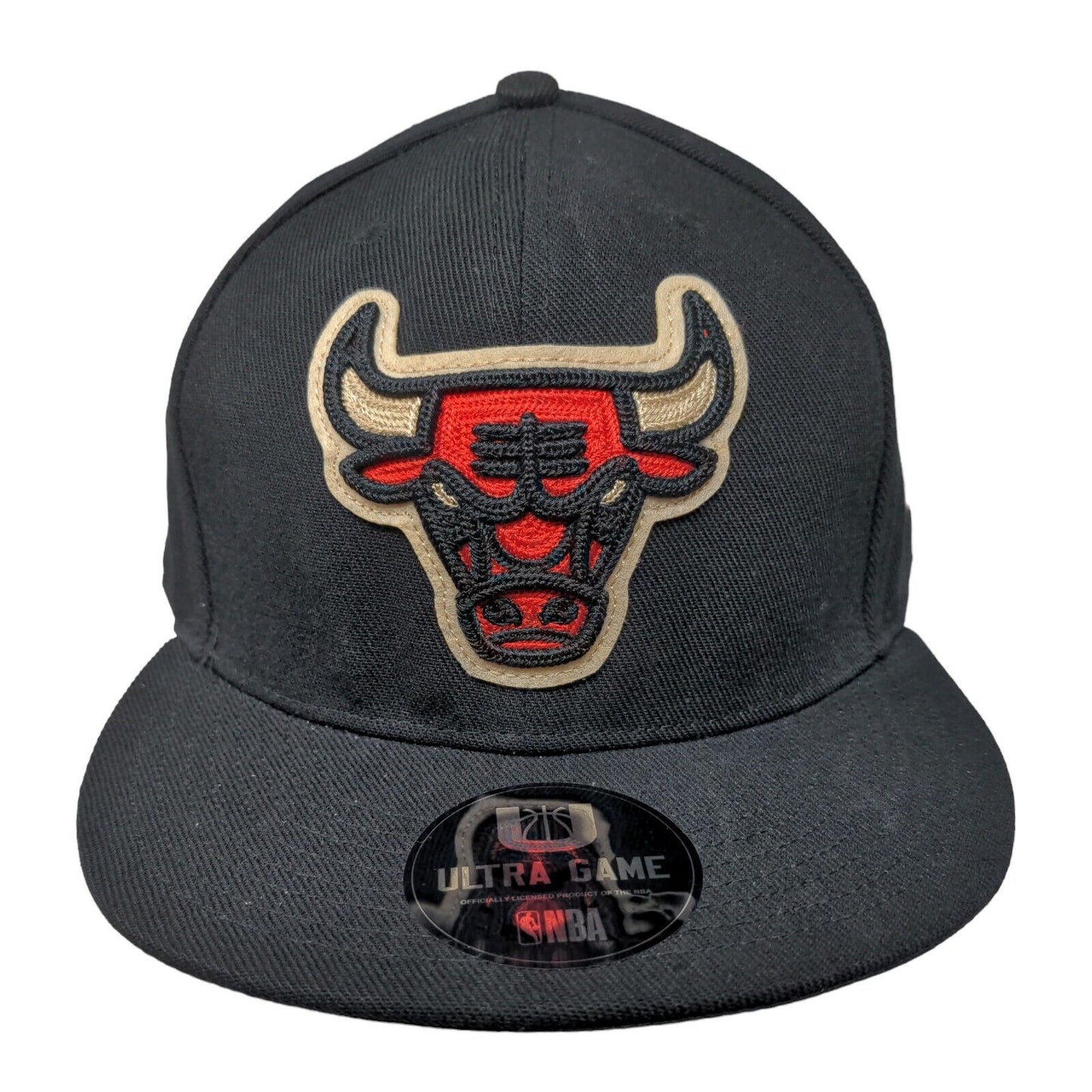 Chicago Bulls Snapback Hat Black OSFM Embroidered Logo NBA Ultra Game