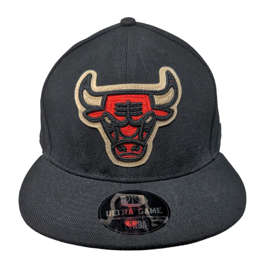 Chicago Bulls Snapback Hat Black OSFM Embroidered Logo NBA Ultra Game