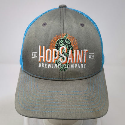 Richardson Trucker Hat Gray Blue One Size HopSaint Brewing Brewery Mesh Snapback