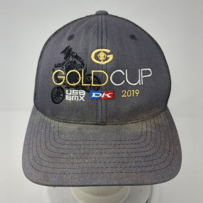Gold Cup 2019 USA BMX Fitted Trucker Hat Gray S/M Mesh Back Port Authority