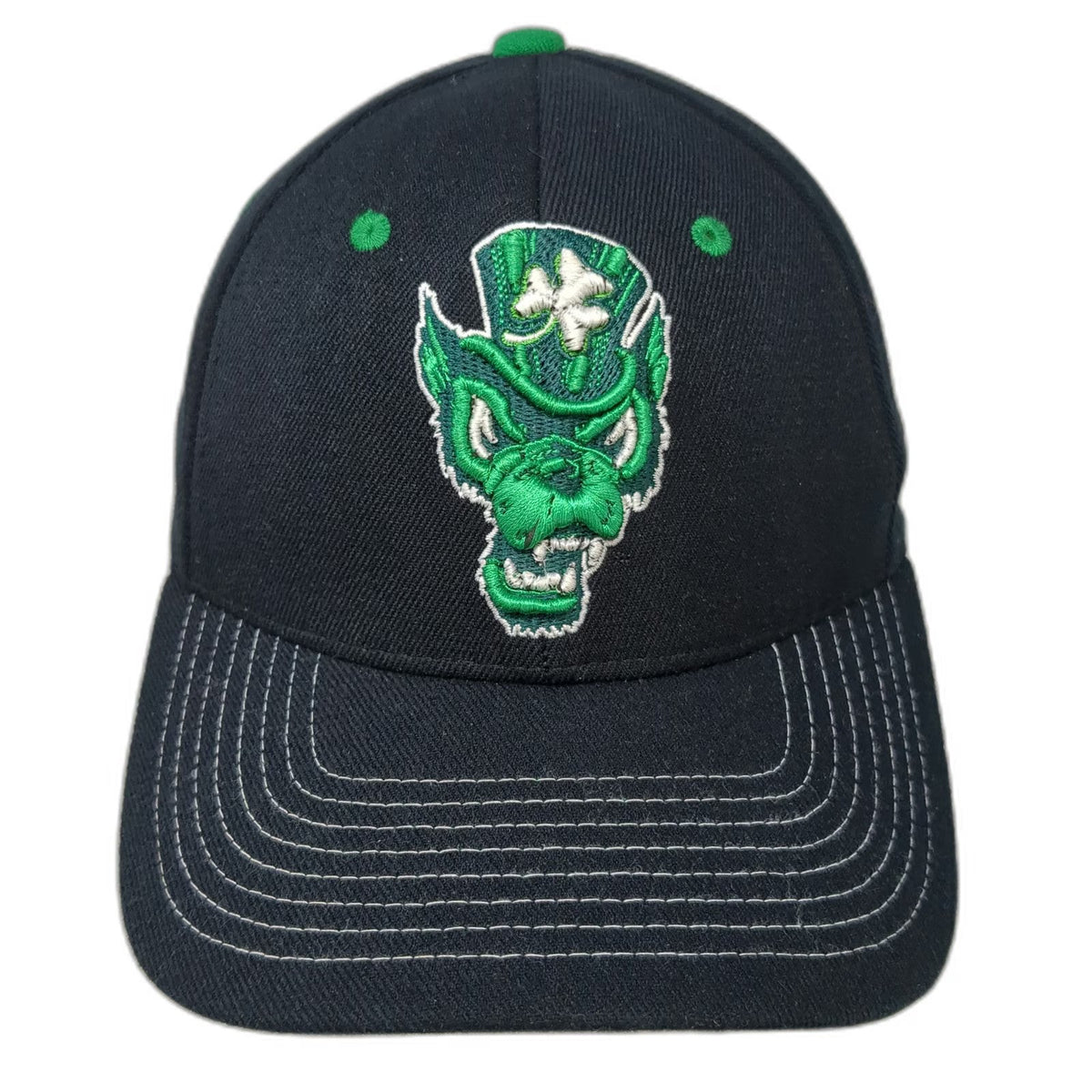 Zephyr Baseball Cap Black L Nevada Wolf Pack Shamrock Stretch Fit Fitted Hat