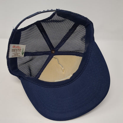 Top Gun Snapback Trucker Hat Blue One Size Adjustable Embroidered Mesh Back