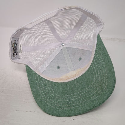 Arcadian Outfitters Trucker Hat Green One Size Snapback Mesh Leather Patch Rodeo
