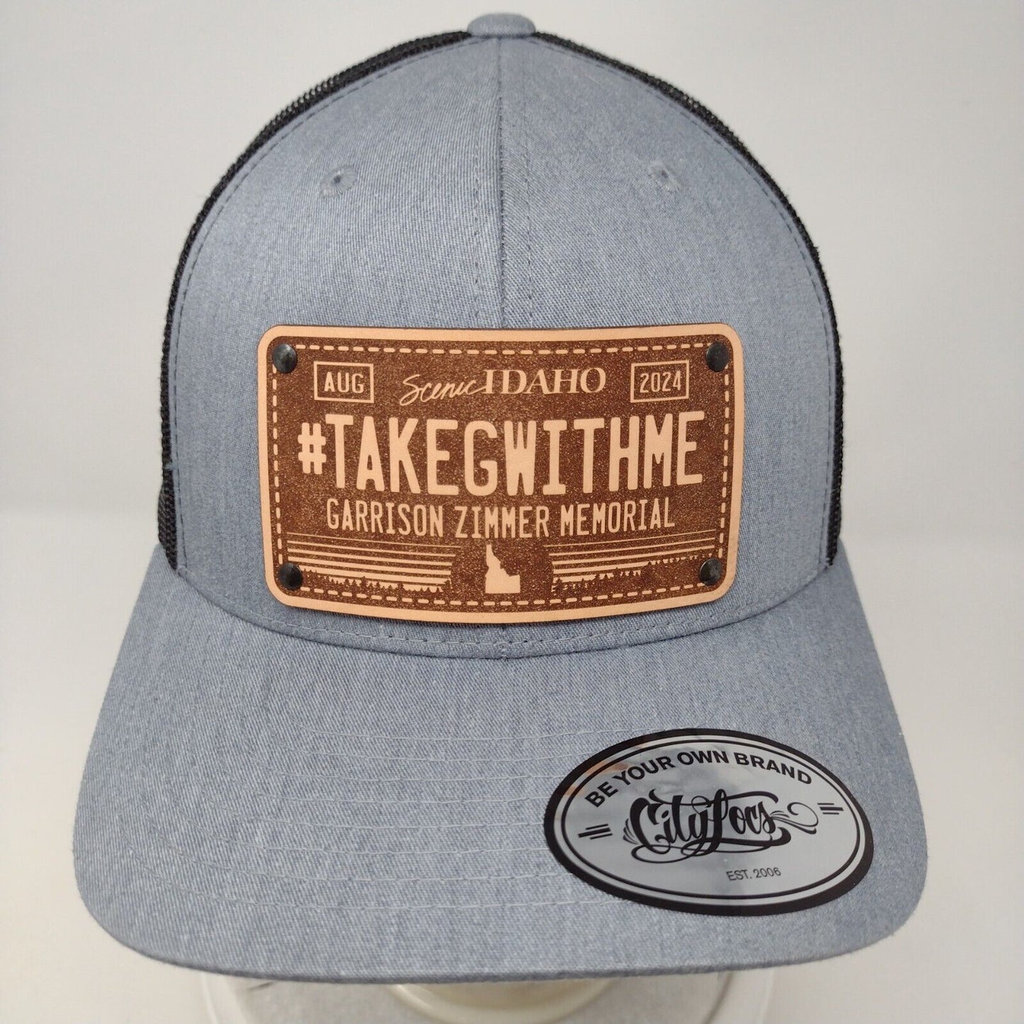 TAKEGWITHME Garrison Zimmer Memorial Snapback Trucker Hat Gray OSFA Yupoong